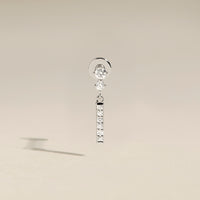 Diamond Pavé Bar Charm Piercing Stud in Solid White Gold-Astrid & Miyu