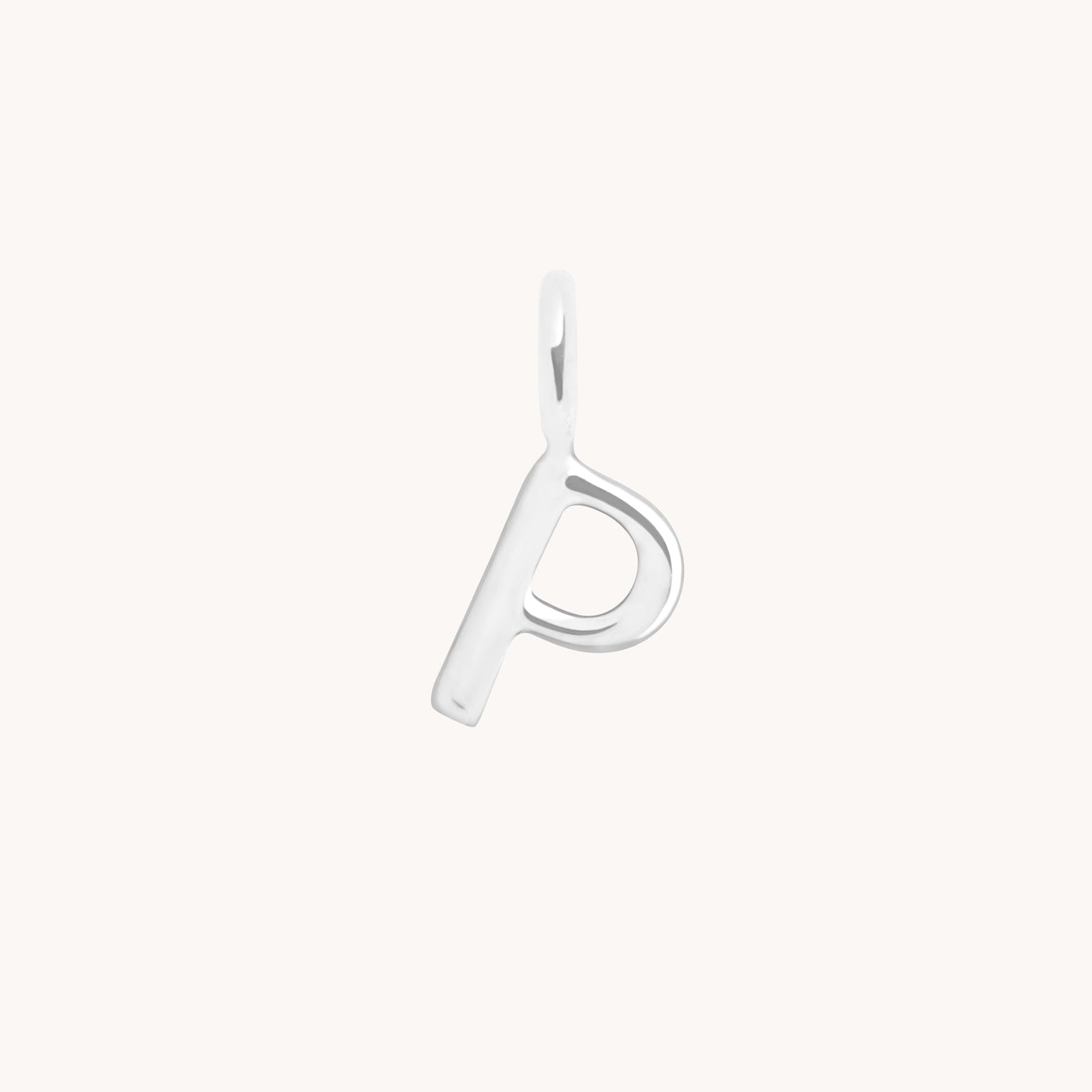 Initial Charms - P Initial Charm 9k White Gold - Welding Charm - Astrid & Miyu