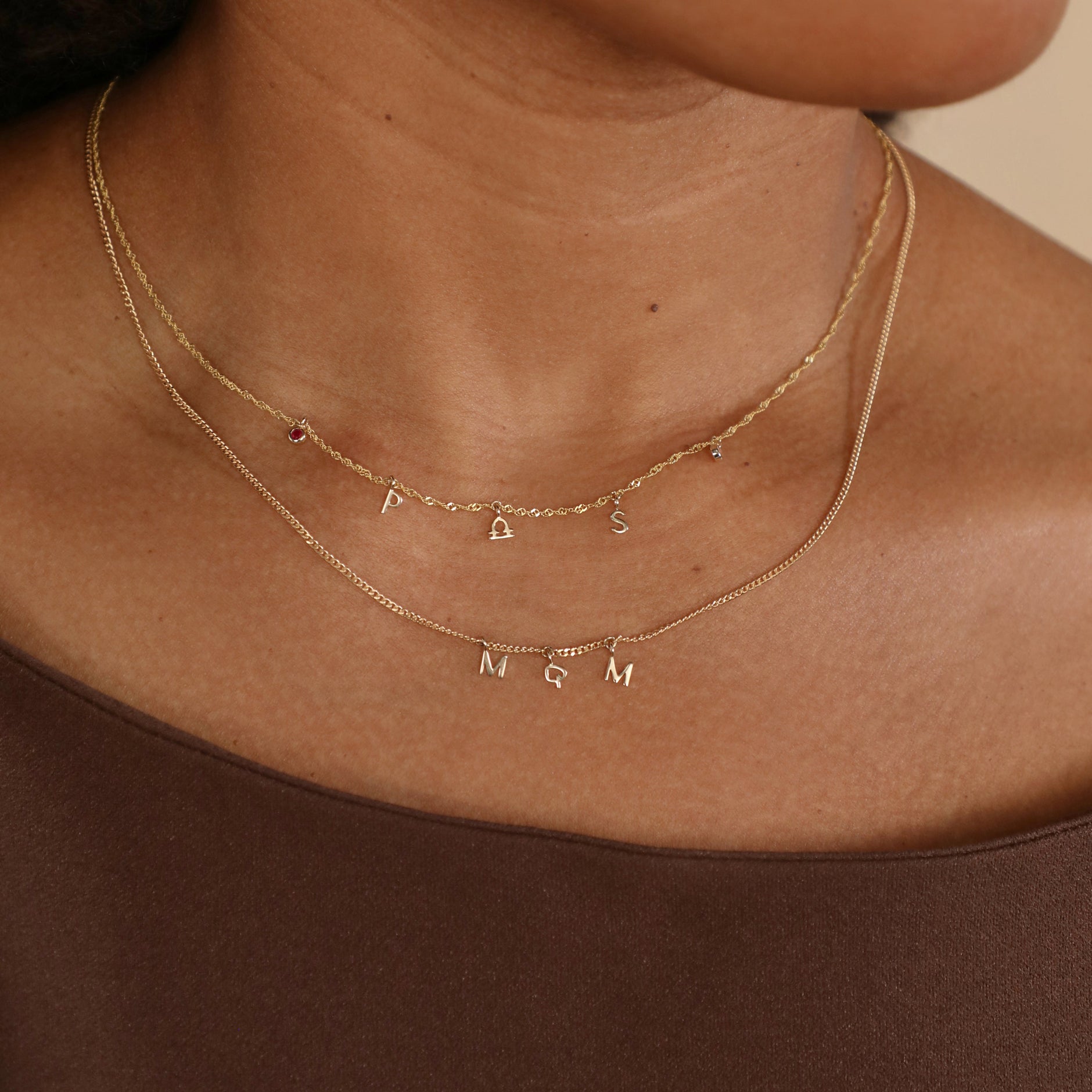 Initial Charms - S Initial Charm 9k Gold - Welding Charm - Astrid & Miyu