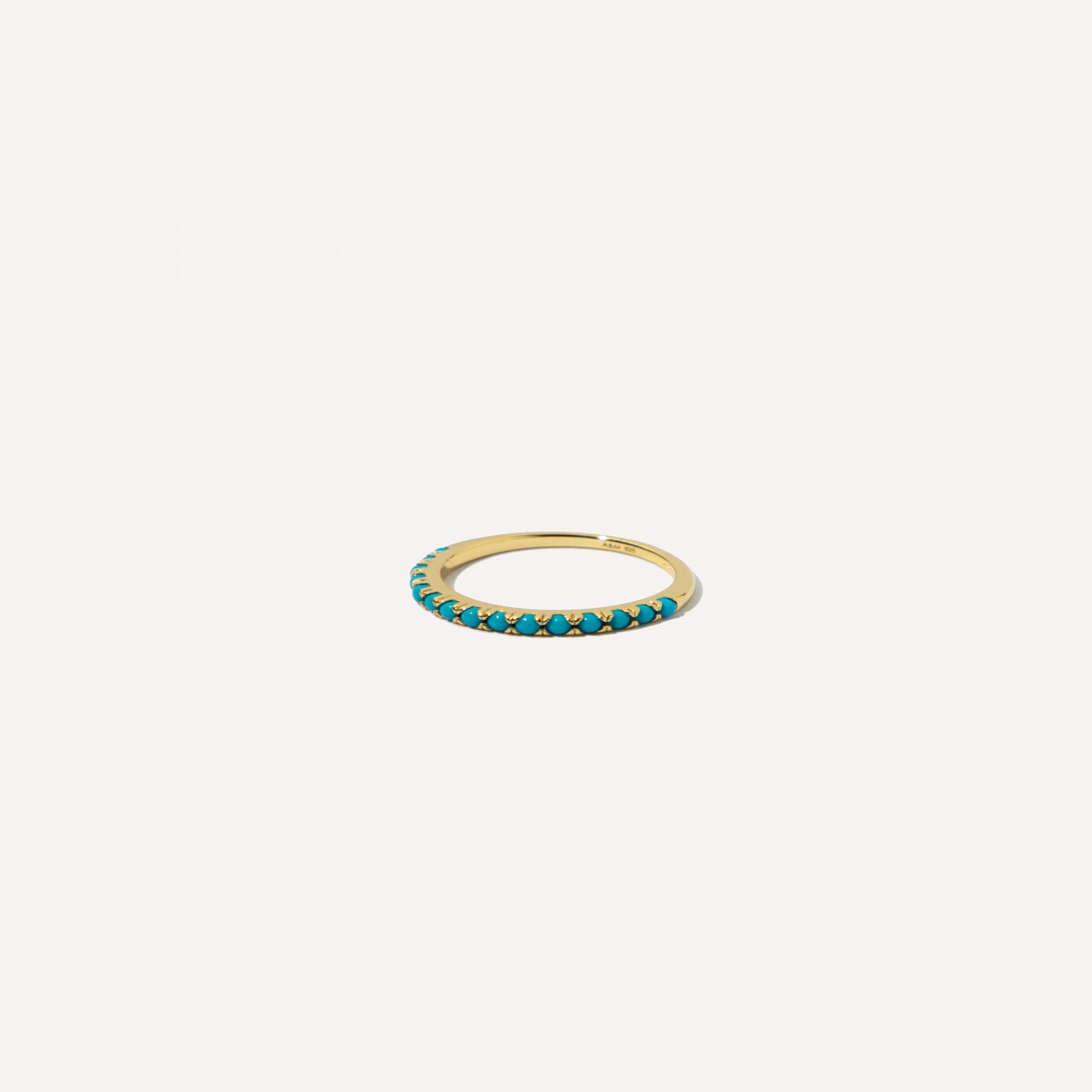18k Gold Plated Jewellery - Turquoise Band Ring in Gold - Rings - Astrid & Miyu