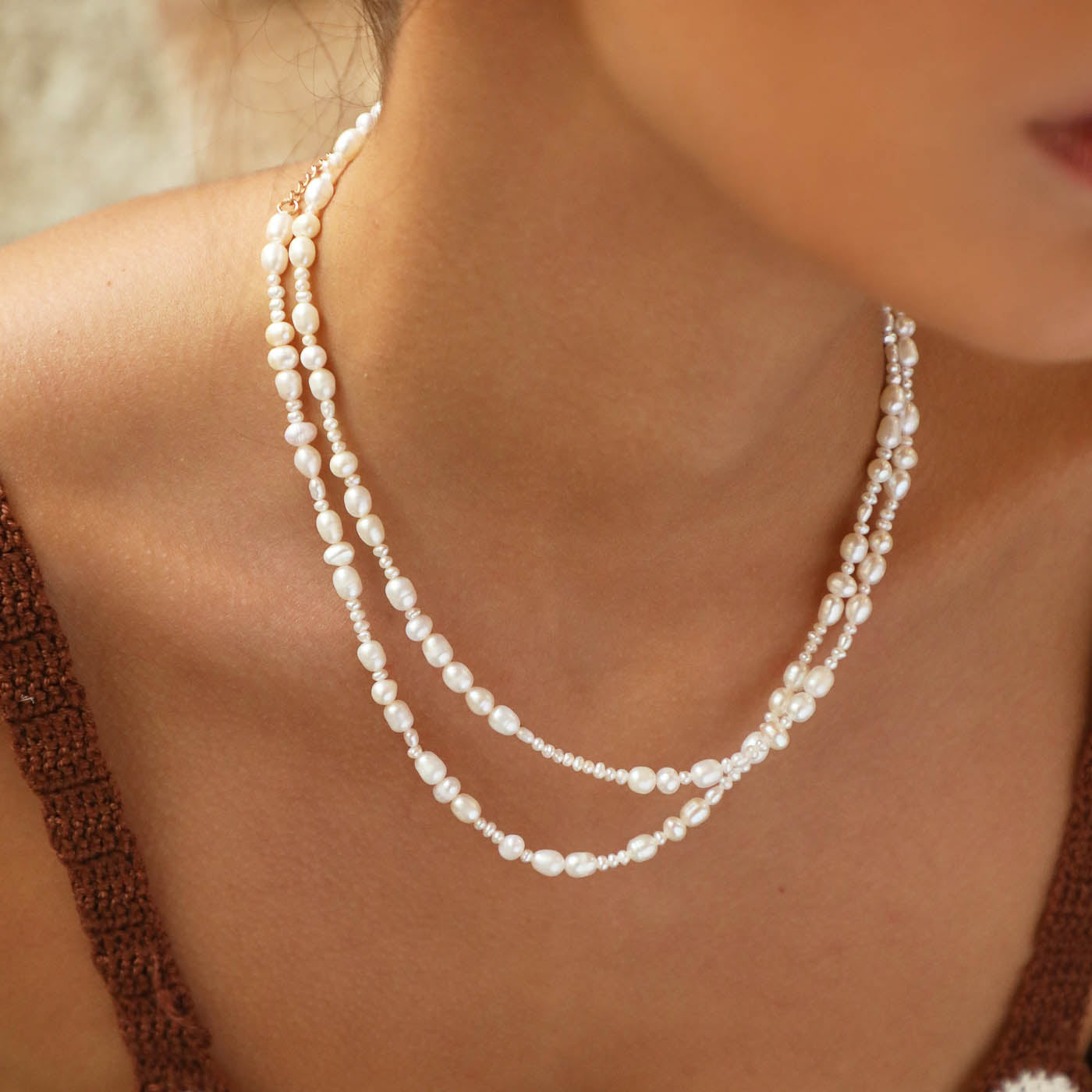 Belly Chains - Serenity Pearl Beaded Belly Chain in Gold - Necklaces - Astrid & Miyu