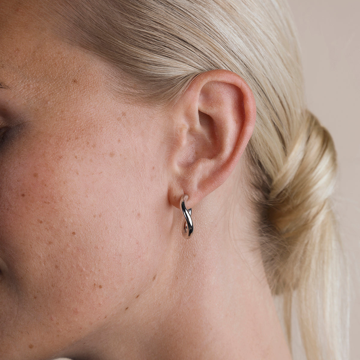 Serenity Pearl Charm Hoops in Silver-Astrid & Miyu