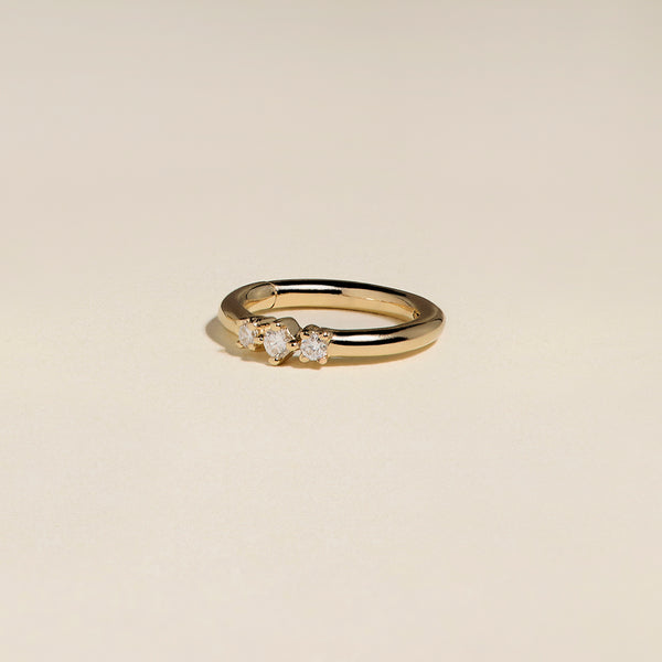 Diamond Triology Seamless Piercing Hoop in Solid Gold-Astrid & Miyu