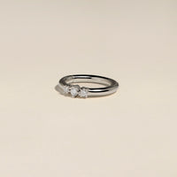 Diamond Triology Seamless Piercing Hoop in Solid White Gold-Astrid & Miyu