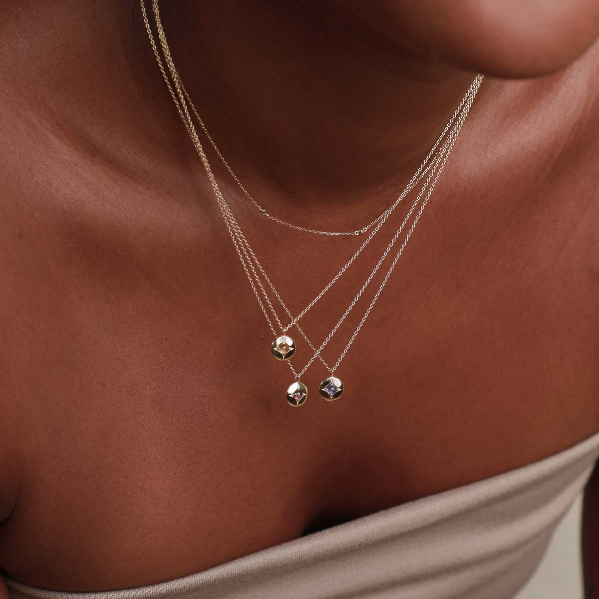 December Tanzanite - December Tanzanite Birthstone Necklace in Solid Gold - Pendant Necklace - Astrid & Miyu