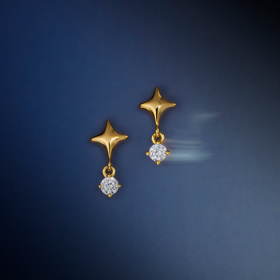 Cosmic Star Charm Studs Cracker in Gold