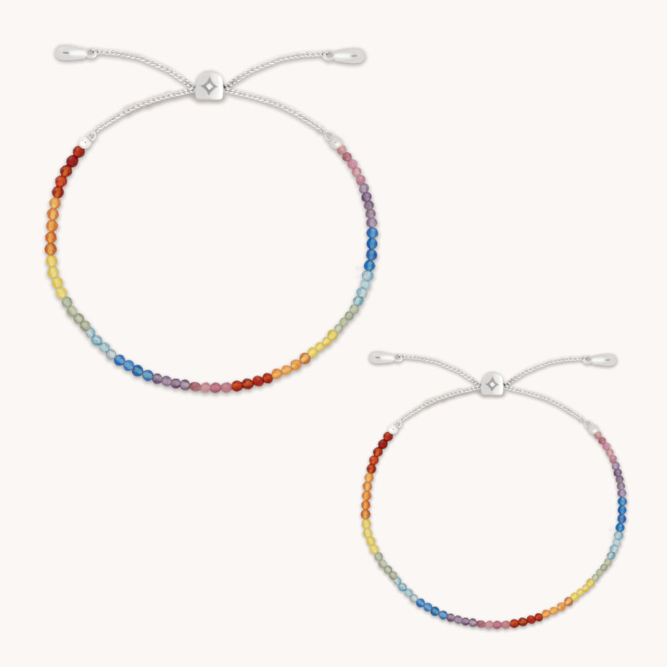 A&M Junior Collection - Mini Me Gemstone Gift Set in 9k White Gold - Stacking Sets - Astrid & Miyu