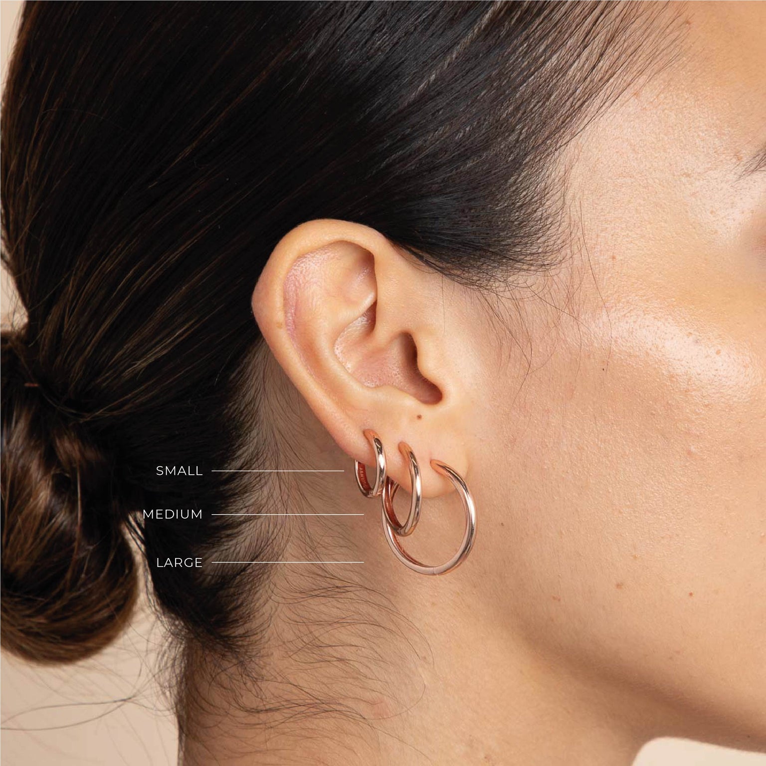 18k Rose Gold Plated Jewellery - Essential Medium Hoops in Rose Gold - Hoop Earrings - Astrid & Miyu