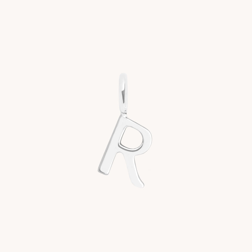 Initial Charms - R Initial Charm 9k White Gold - Welding Charm - Astrid & Miyu