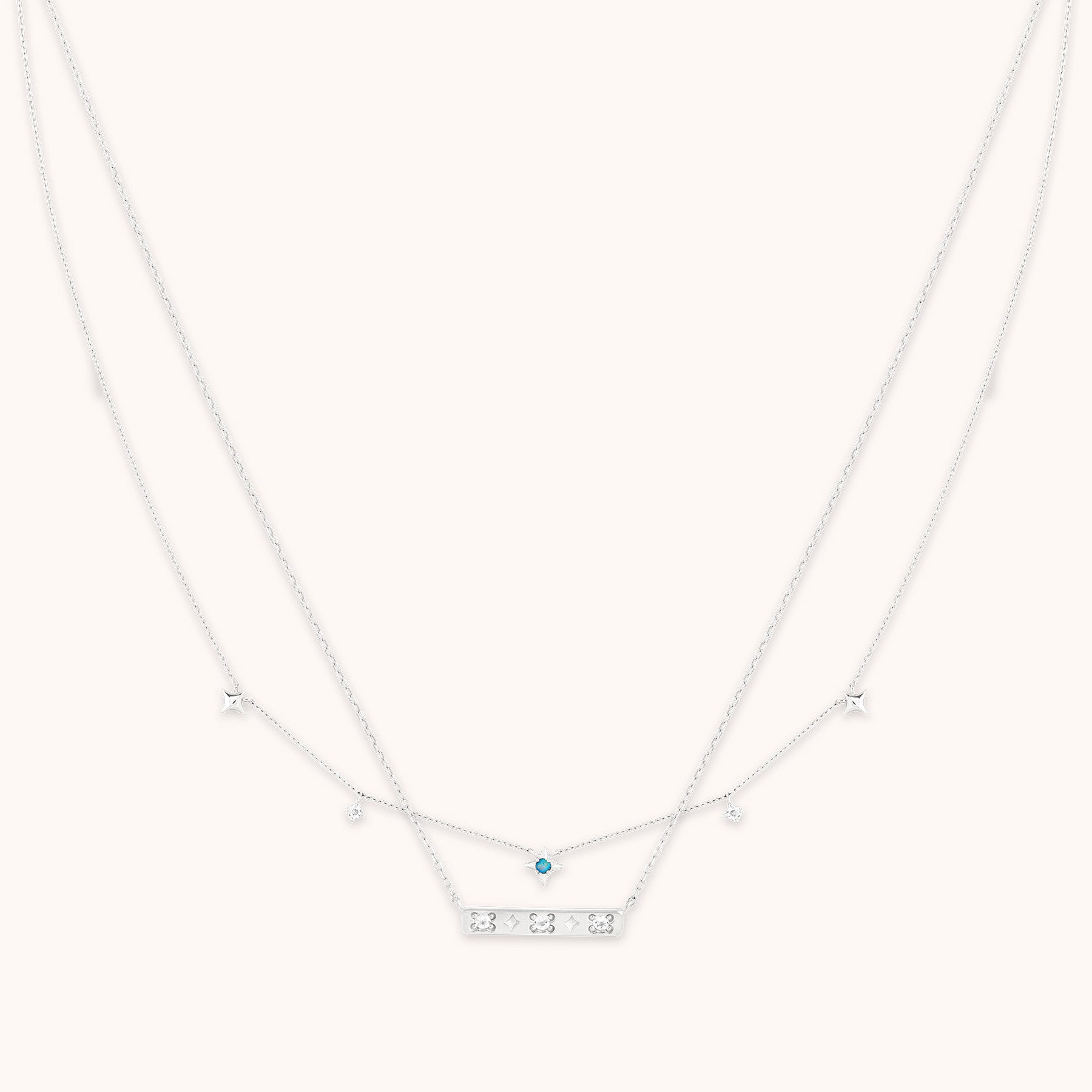 Bold Zodiacs & Zodiac Gift Sets - Cosmic Star Necklace Gift Set in Solid White Gold - Stacking Sets - Astrid & Miyu