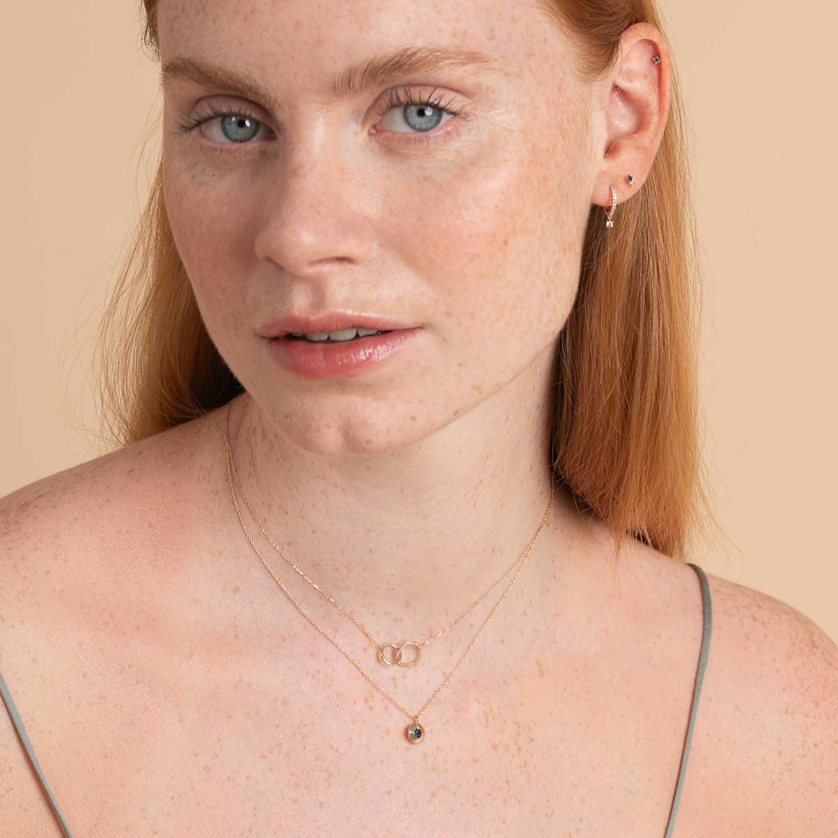 Birthstone Earrings - September Sapphire Birthstone Earrings in Solid Gold - Stud Earrings - Astrid & Miyu