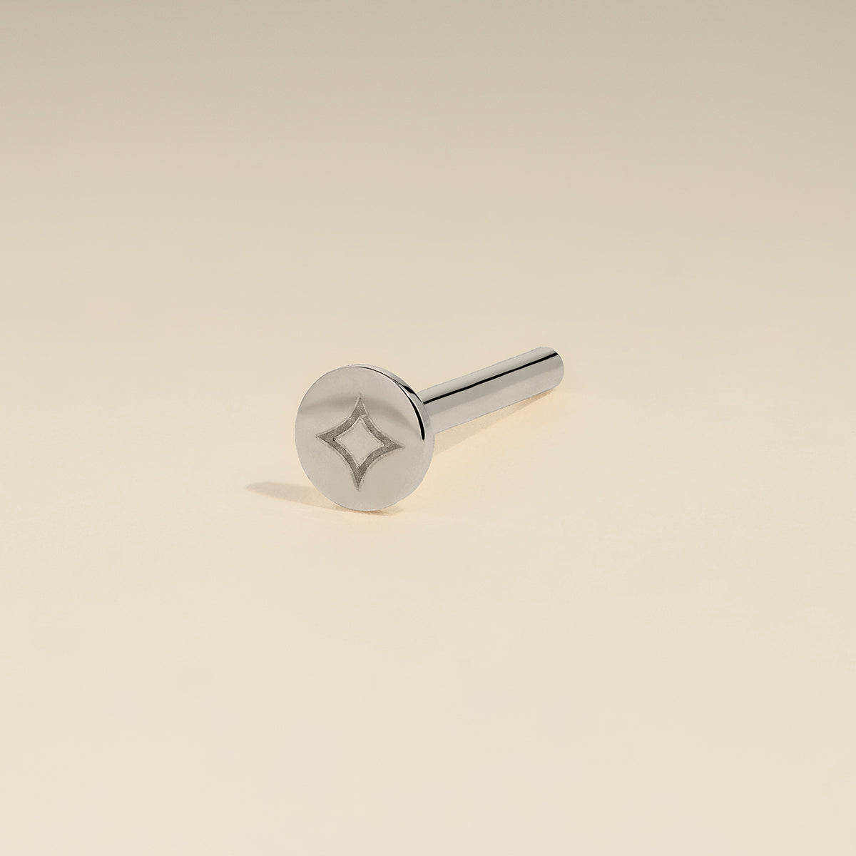 Piercing Post in Solid White Gold