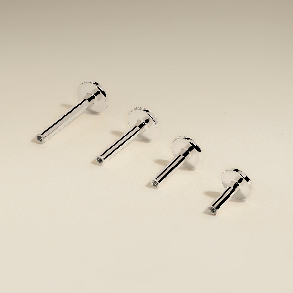 Piercing Post in Solid White Gold-Astrid & Miyu