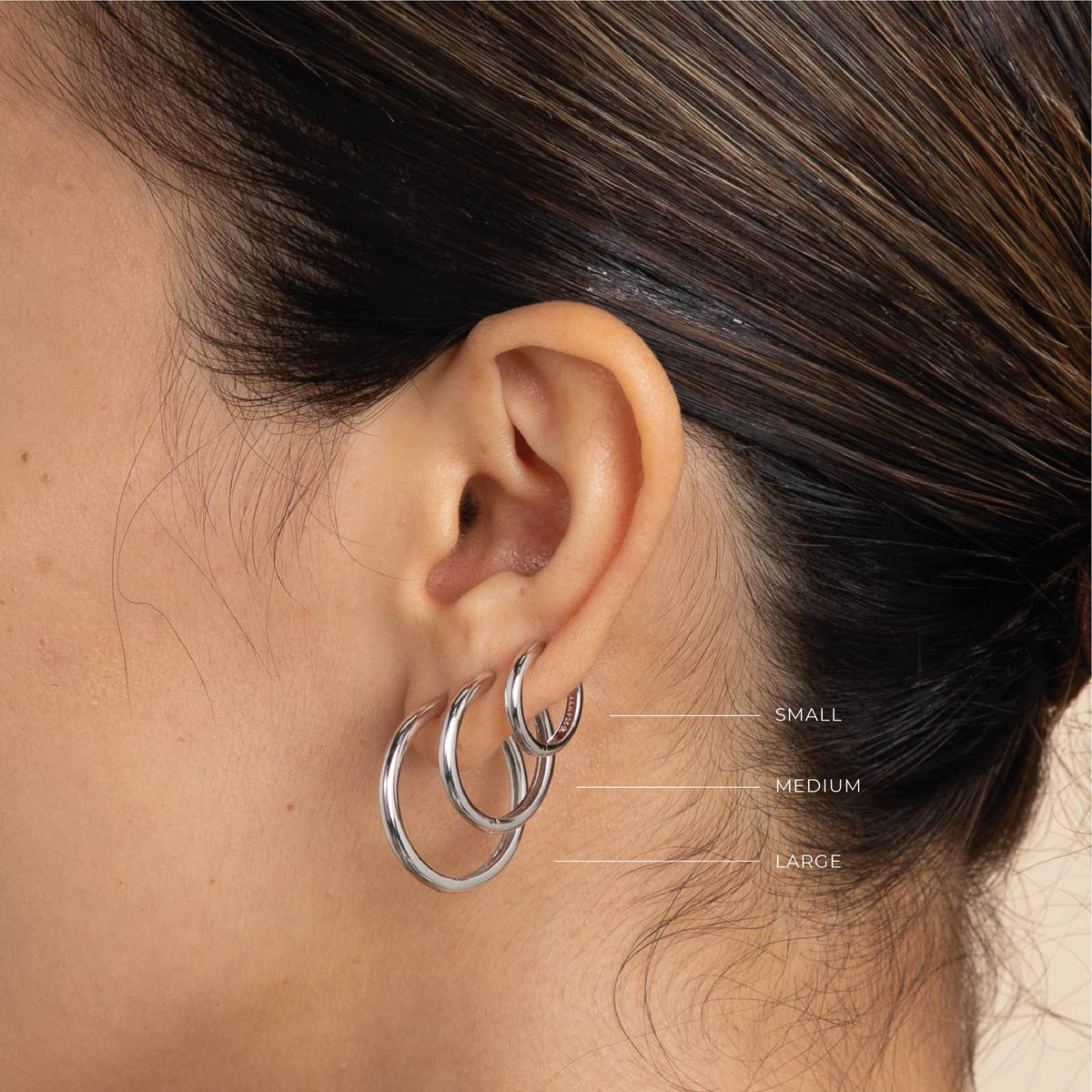 Charm Compatible Hoops - Essential Large Hoops in Silver - Hoop Earrings - Astrid & Miyu