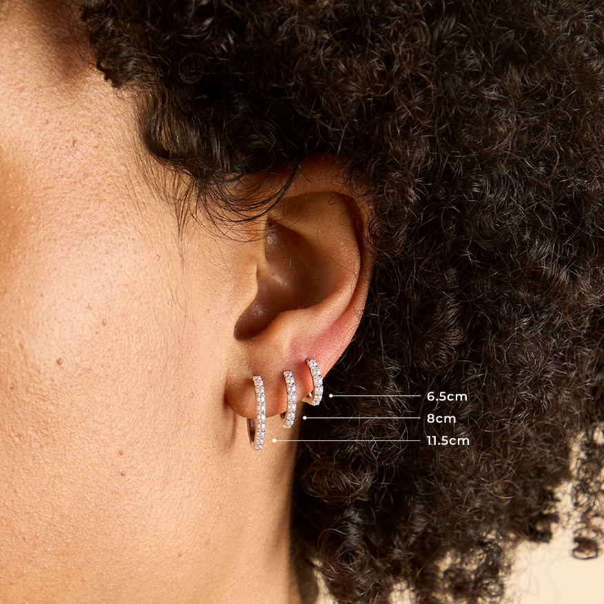 Pearl Single Hoop in Silver-Astrid & Miyu