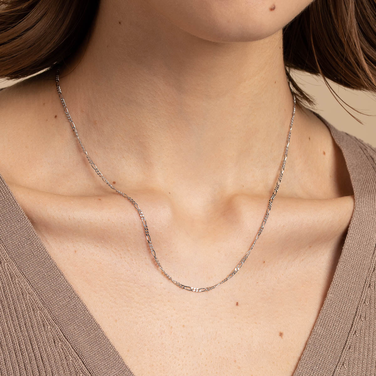 Gold Necklaces - Soho Story Chain Necklace in Solid White Gold - Bespoke - Astrid & Miyu