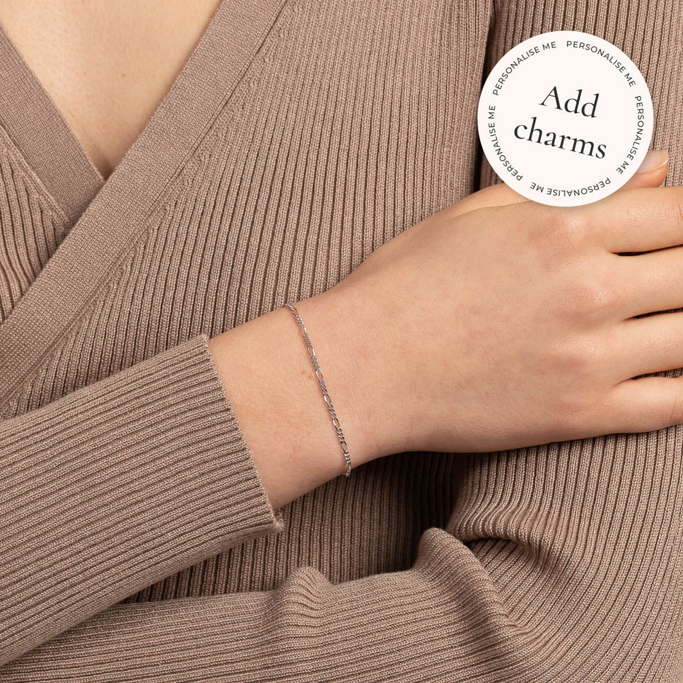 Chain Bracelets - Soho Story Chain Bracelet in Solid White Gold - Bespoke - Astrid & Miyu