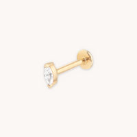 April White Topaz - Topaz Marquise Piercing Stud 6mm in Solid Gold - Piercing Stud - Astrid & Miyu