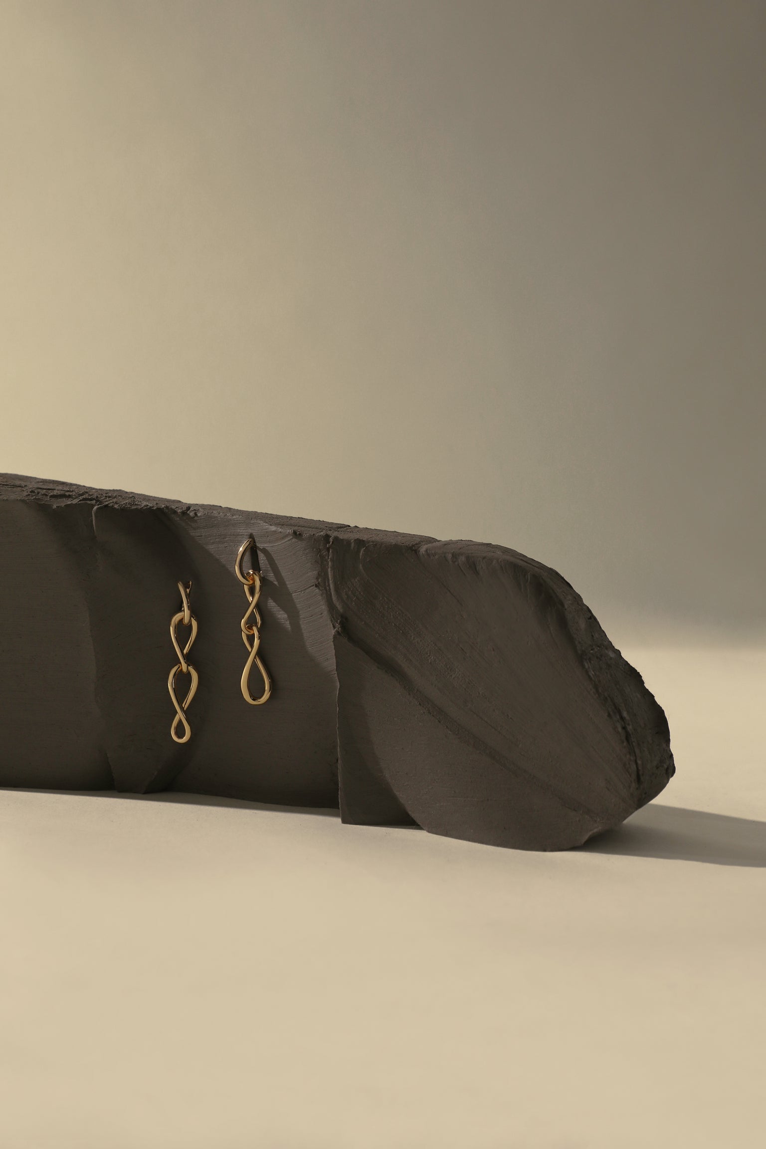 18k Gold Plated Jewellery - Infinite Drop Stud Earrings in Gold - Stud Earrings - Astrid & Miyu