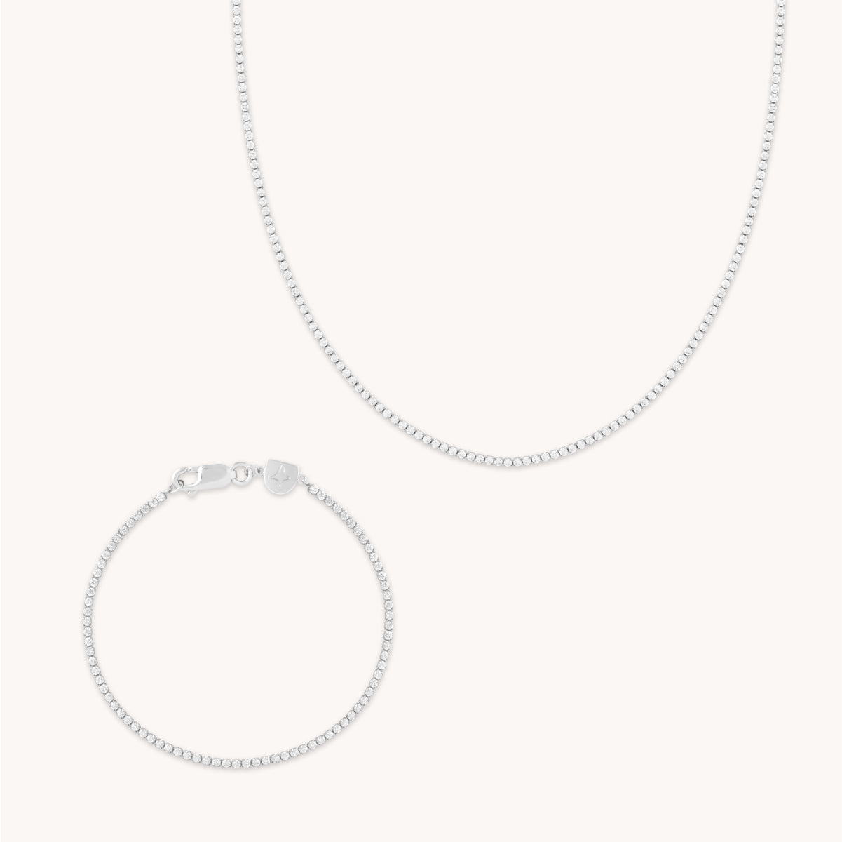 Bold Zodiacs & Zodiac Gift Sets - Gleam Tennis Chain Gift Set in Silver - Stacking Sets - Astrid & Miyu