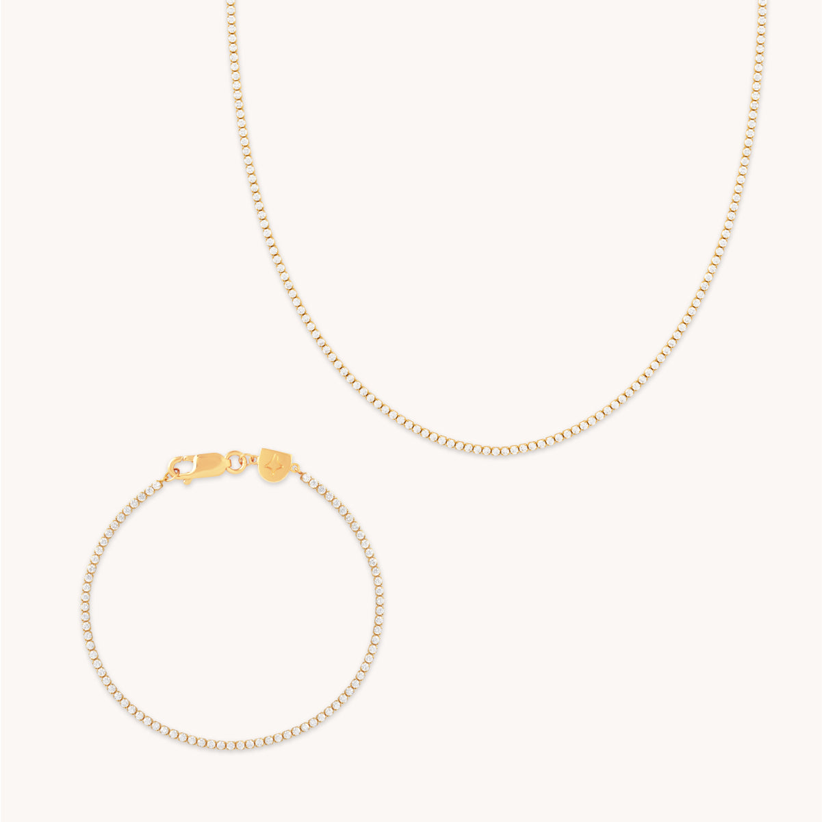 18k Gold Plated Jewellery - Gleam Tennis Chain Gift Set in Gold - Stacking Sets - Astrid & Miyu