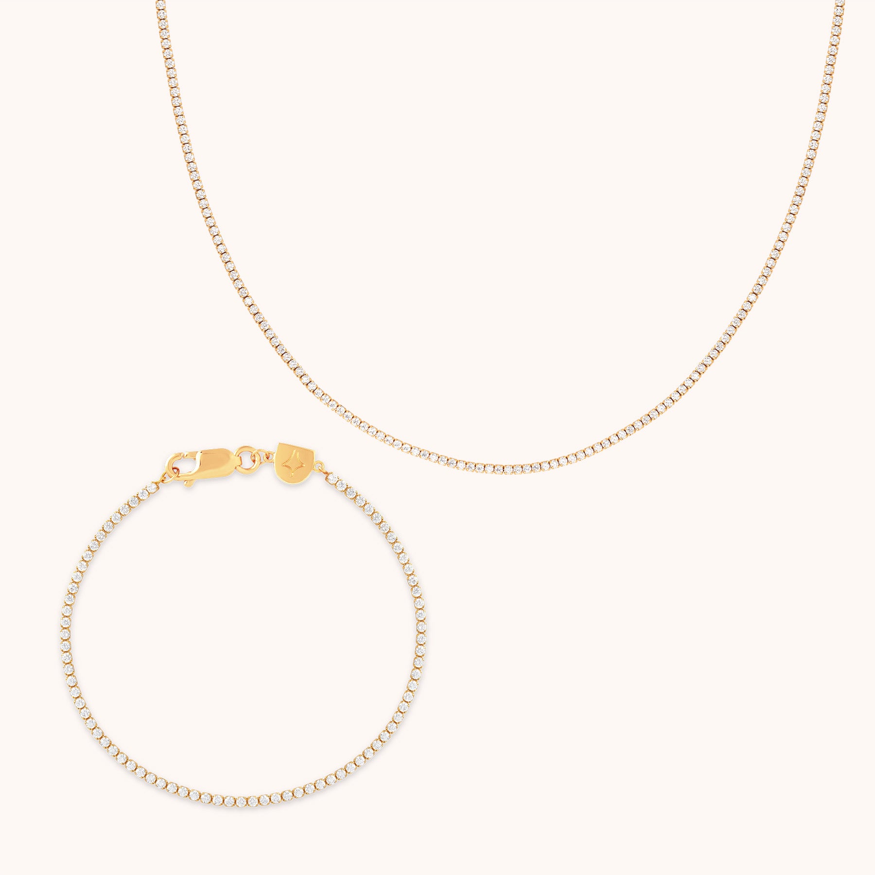 Bold Zodiacs & Zodiac Gift Sets - Tennis Chain Gift Set in Gold - Stacking Sets - Astrid & Miyu