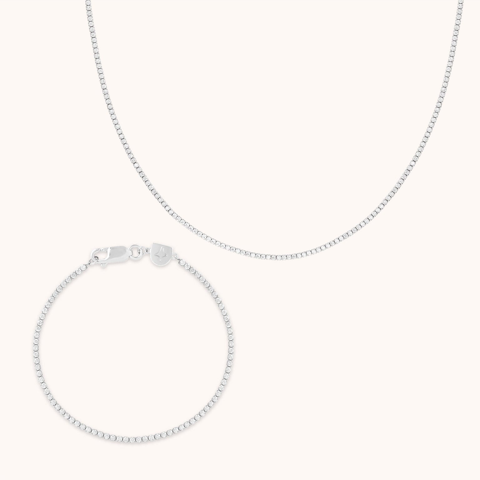 Bold Zodiacs & Zodiac Gift Sets - Tennis Chain Gift Set in Silver - Stacking Sets - Astrid & Miyu