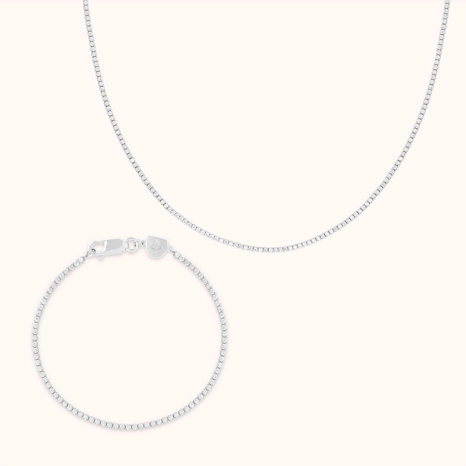 Bold Zodiacs & Zodiac Gift Sets - Tennis Chain Gift Set in Silver - Stacking Sets - Astrid & Miyu