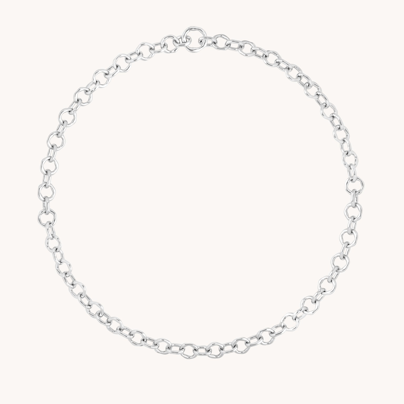 Molten Link Chain Necklace in Silver-Astrid & Miyu