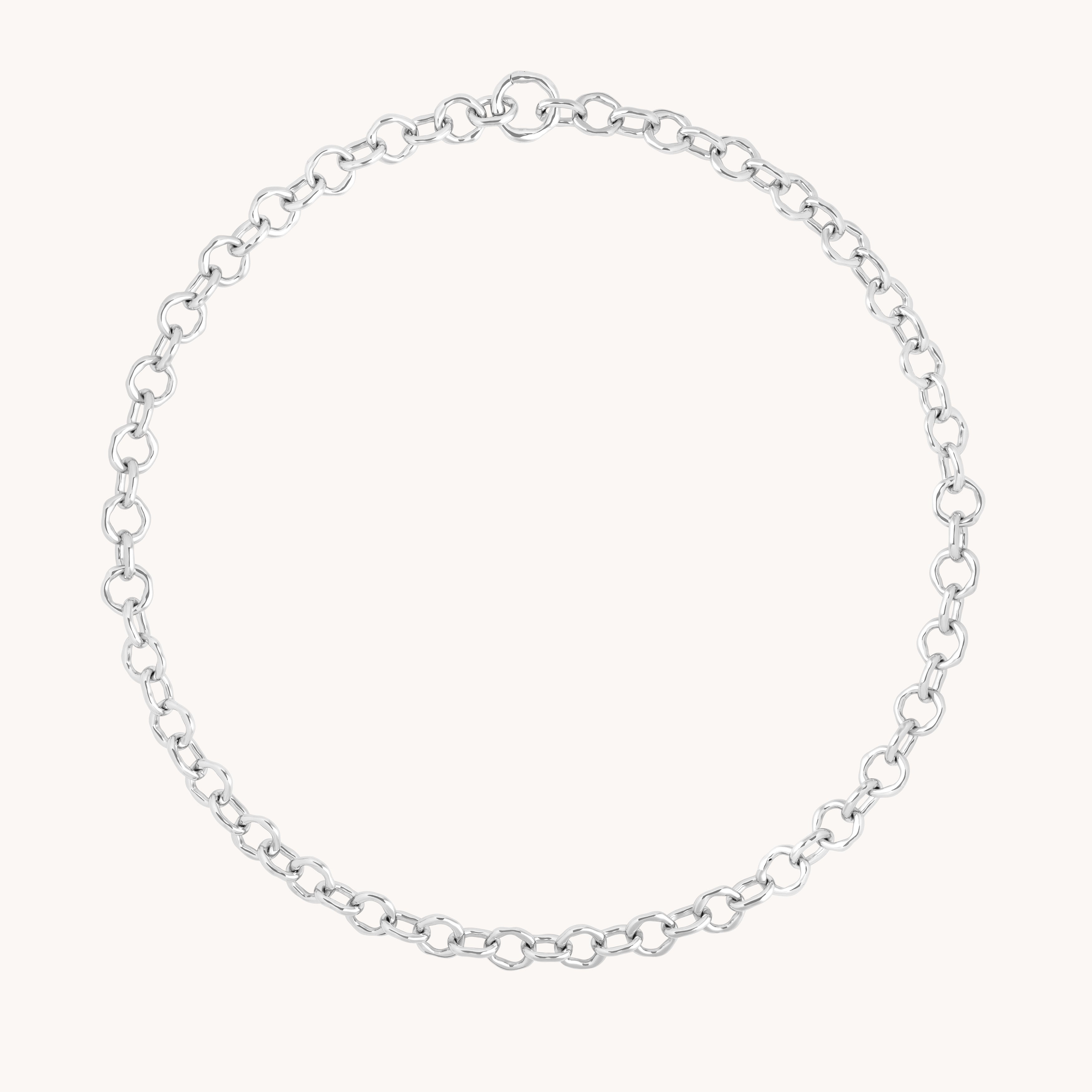 Molten Link Chain Necklace in Silver-Astrid & Miyu