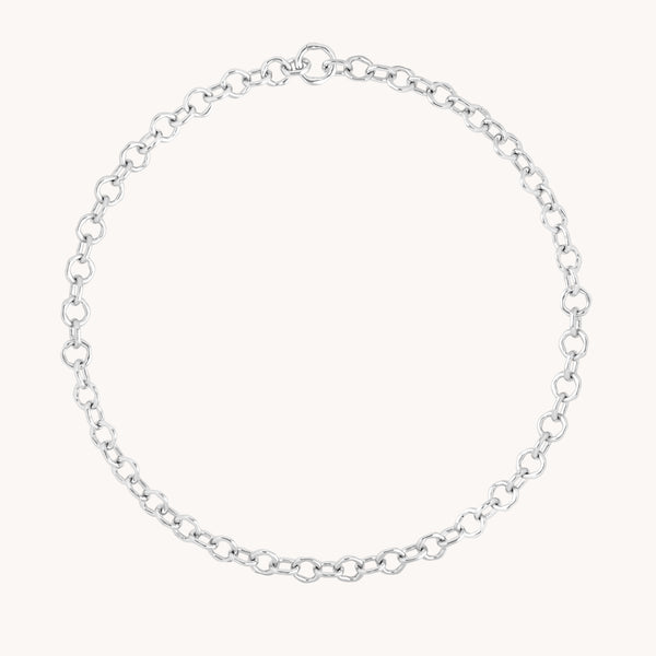 Molten Link Chain Necklace in Silver-Astrid & Miyu