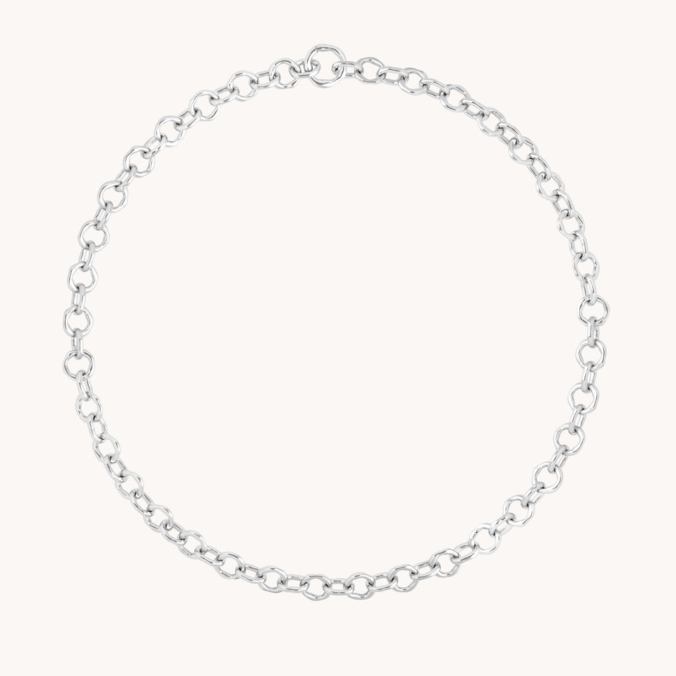 Molten Link Chain Necklace in Silver-Astrid & Miyu