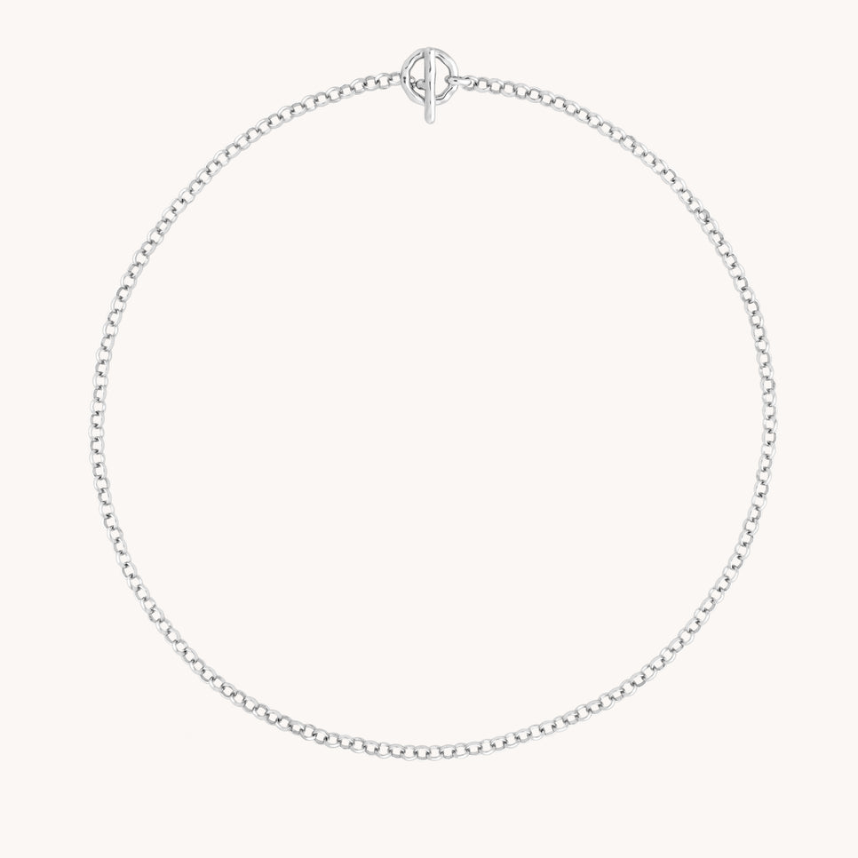 T-Bar Chain Necklace in Silver-Astrid & Miyu