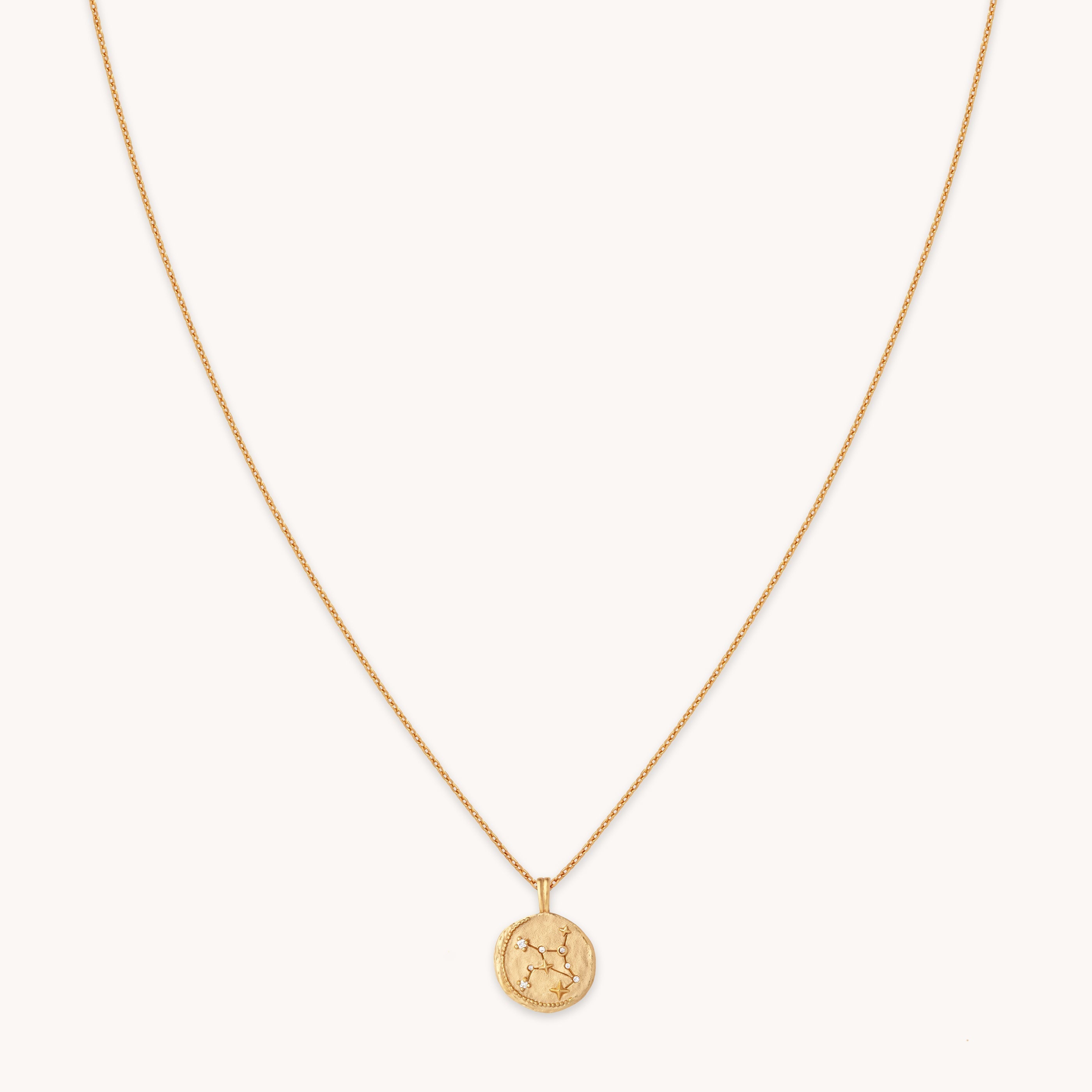 Virgo Zodiac Pendant Necklace in Gold