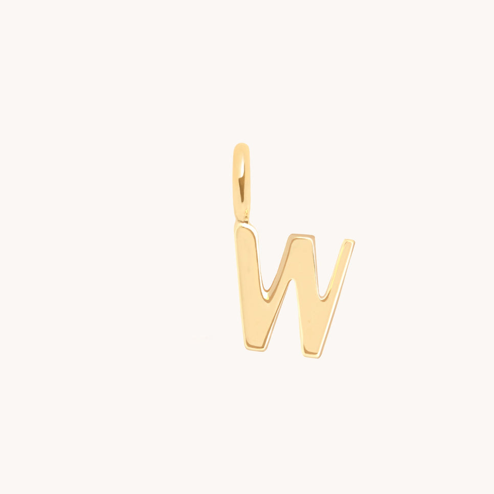Initial Charms - W Initial Charm 9k Gold - Welding Charm - Astrid & Miyu