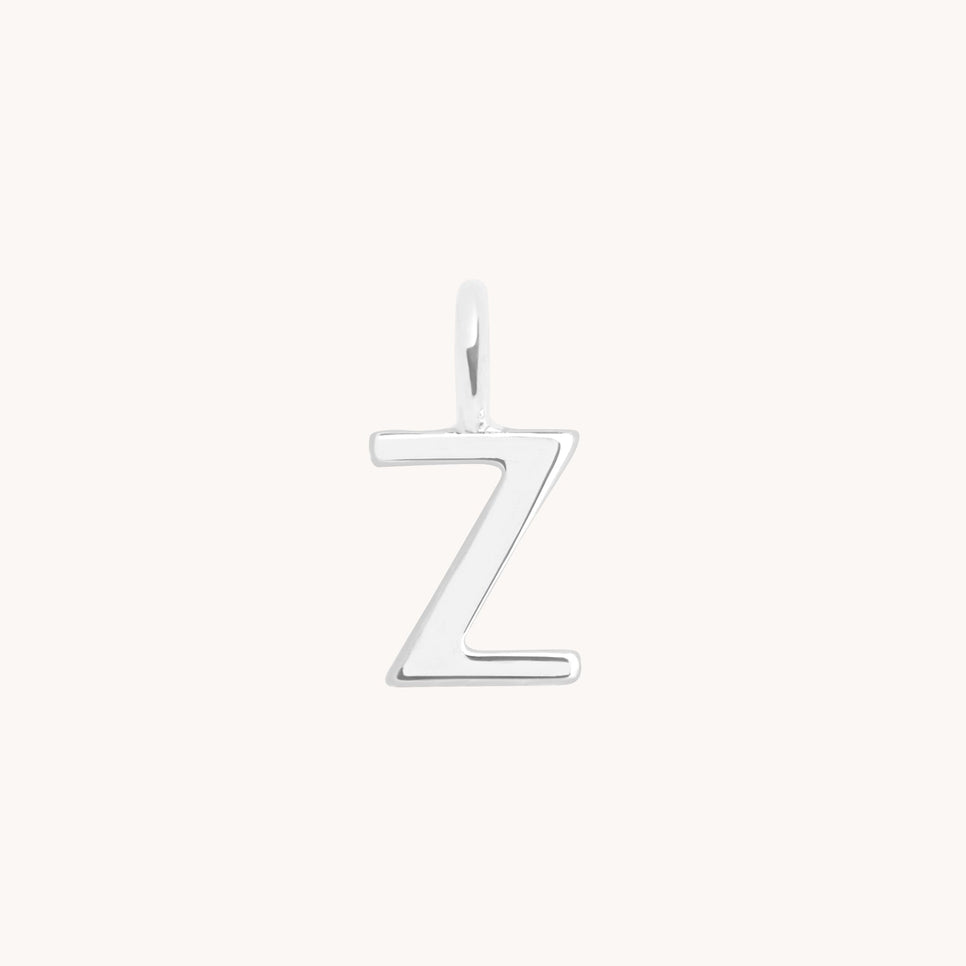 Initial Charms - Z Initial Charm 9k White Gold - Welding Charm - Astrid & Miyu