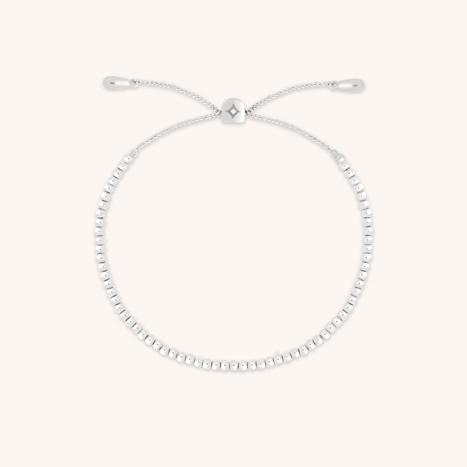 Beaded Bracelet in Solid White Gold-Astrid & Miyu