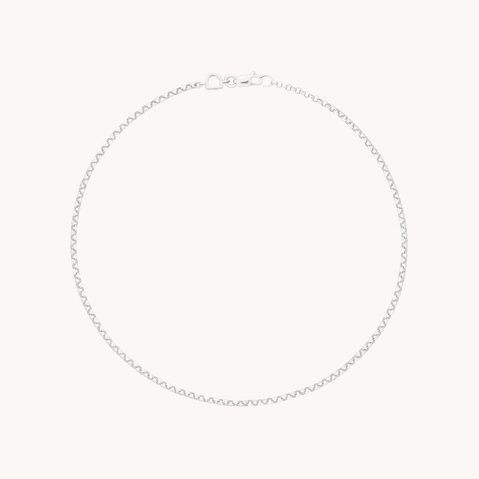 Chelsea Story Story Chain Anklet in Solid White Gold-Astrid & Miyu