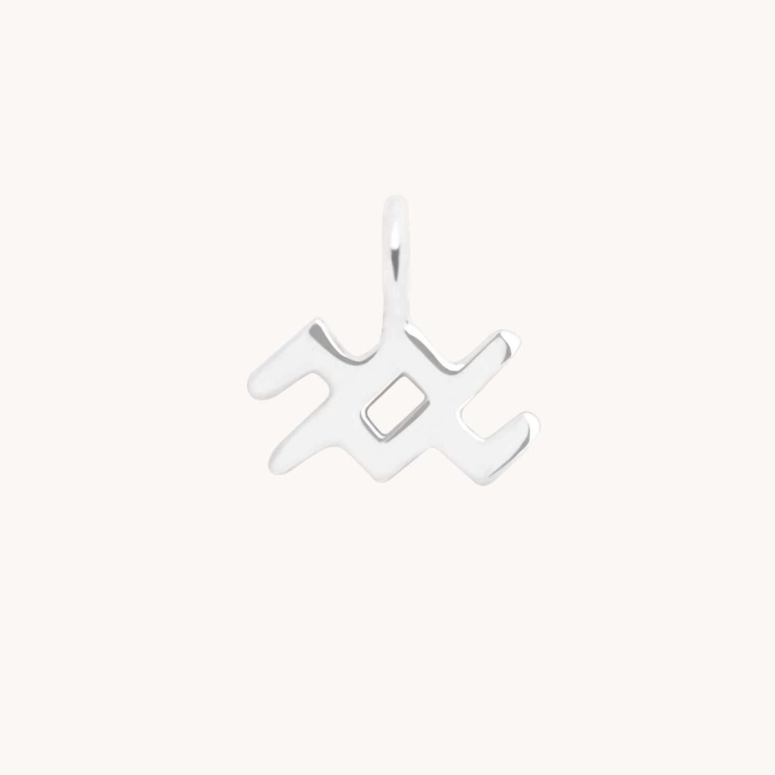 Aquarius Jewellery - Aquarius Zodiac Charm 9k White Gold - Welding Charm - Astrid & Miyu