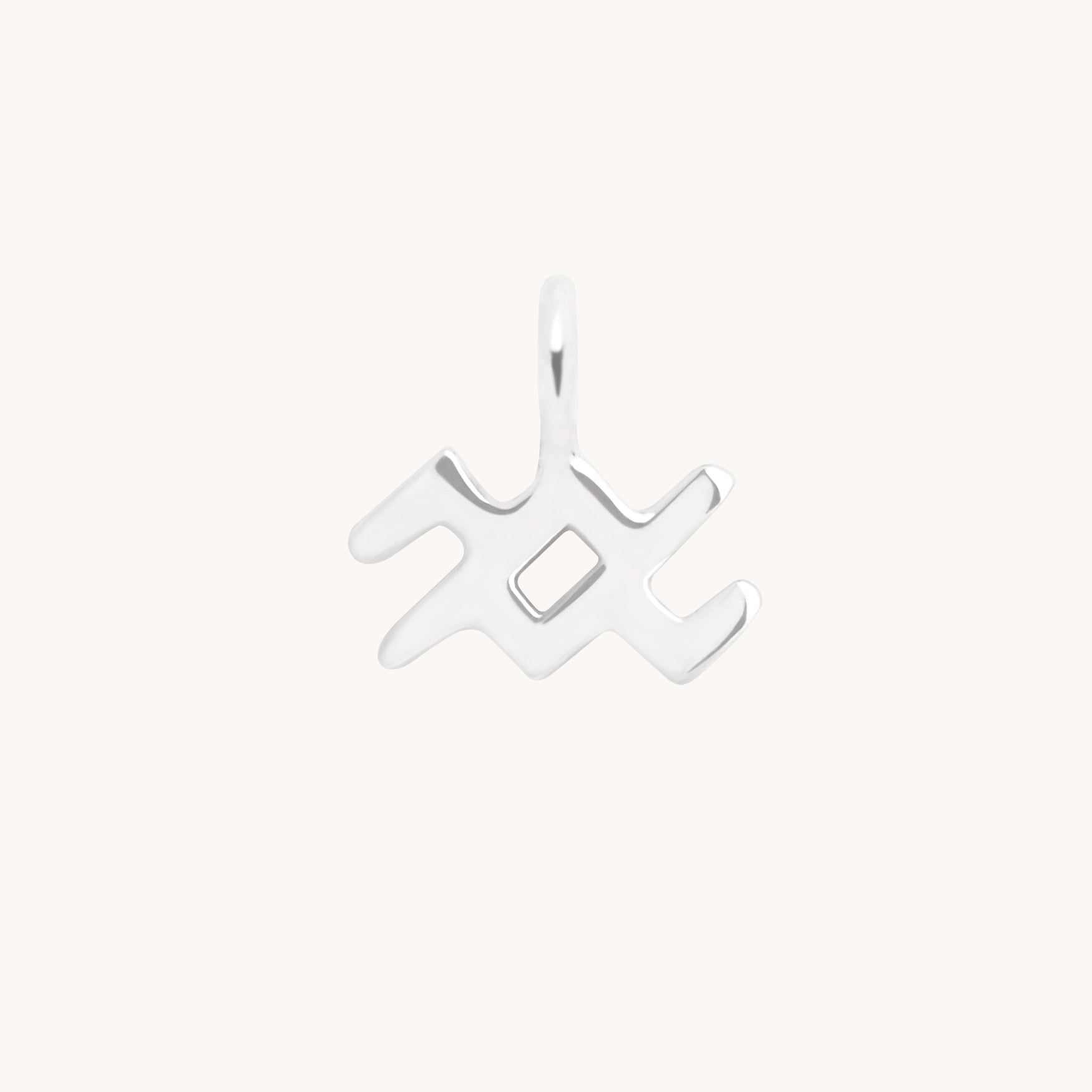 Aquarius Jewellery - Aquarius Zodiac Charm 9k White Gold - Welding Charm - Astrid & Miyu