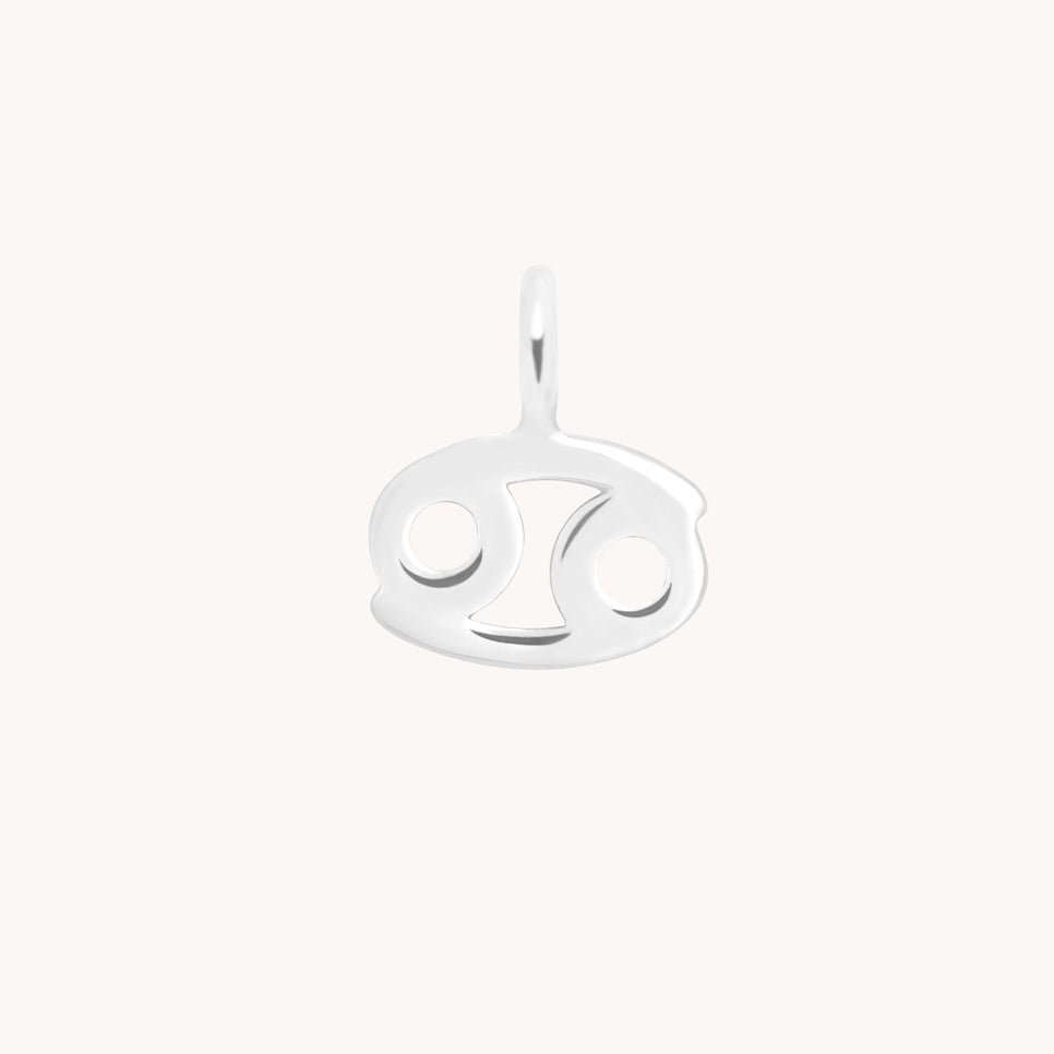 Cancer Jewellery - Cancer Zodiac Charm 9k White Gold - Welding Charm - Astrid & Miyu