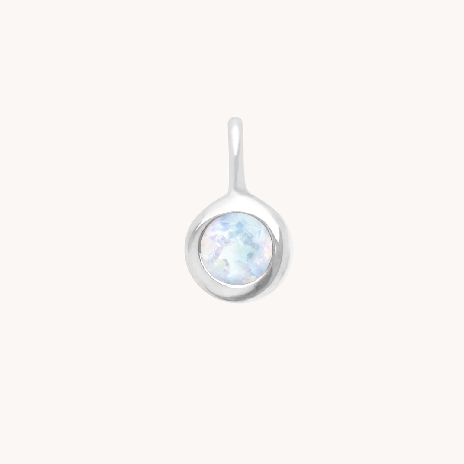Birthstone Charms - Moonstone New Beginnings Charm 9k White Gold - Welding Charm - Astrid & Miyu