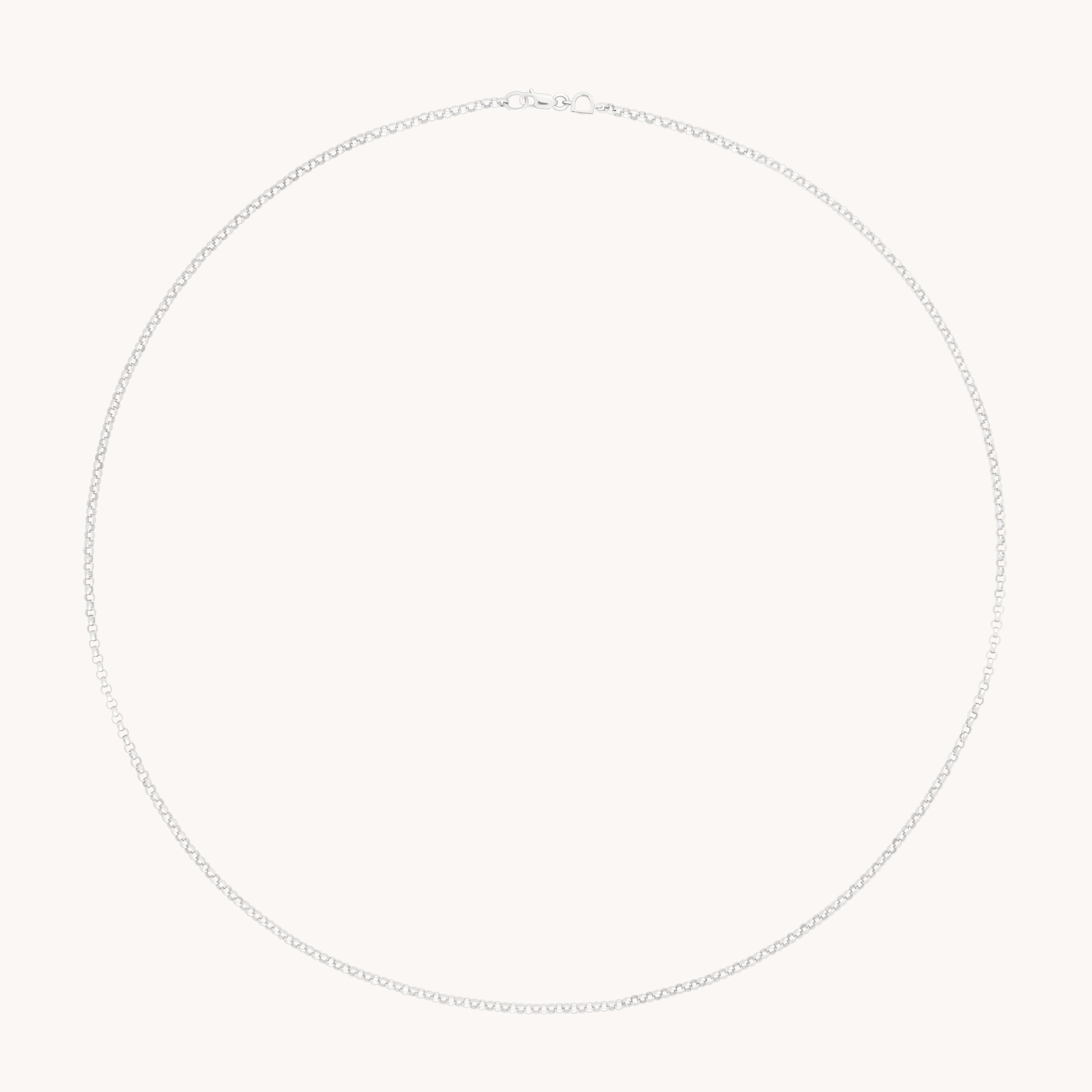 Chelsea Story Chain Necklace in Solid White Gold-Astrid & Miyu