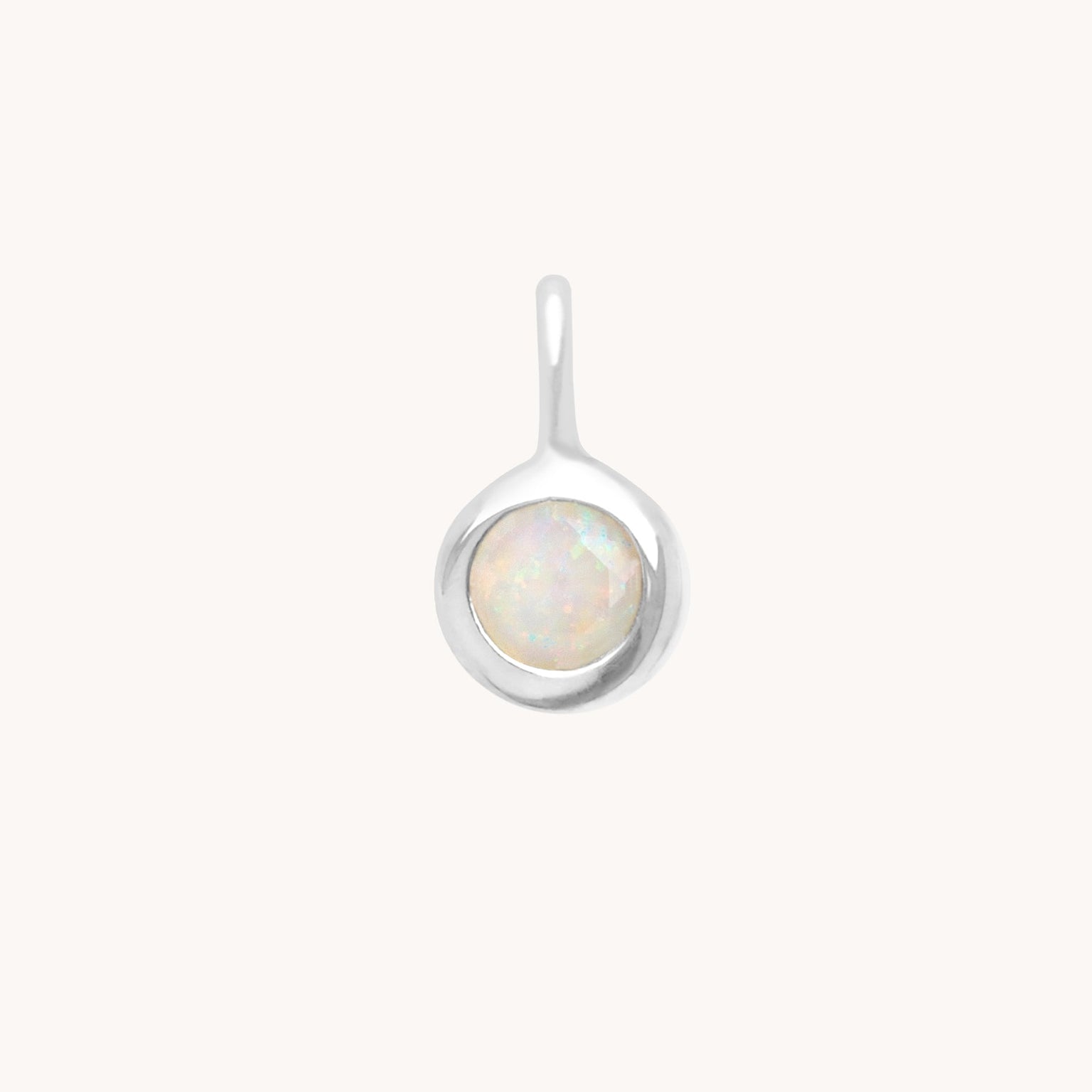 Birthstone Charms - Opal Good Fortune Charm 9k White Gold - Welding Charm - Astrid & Miyu
