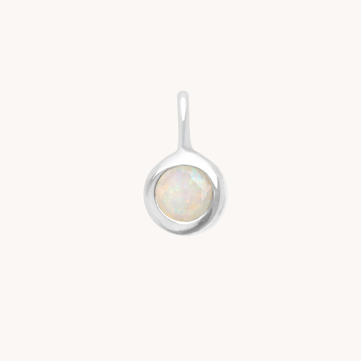Birthstone Charms - Opal Good Fortune Charm 9k White Gold - Welding Charm - Astrid & Miyu