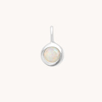 Birthstone Charms - Opal Good Fortune Charm 9k White Gold - Welding Charm - Astrid & Miyu