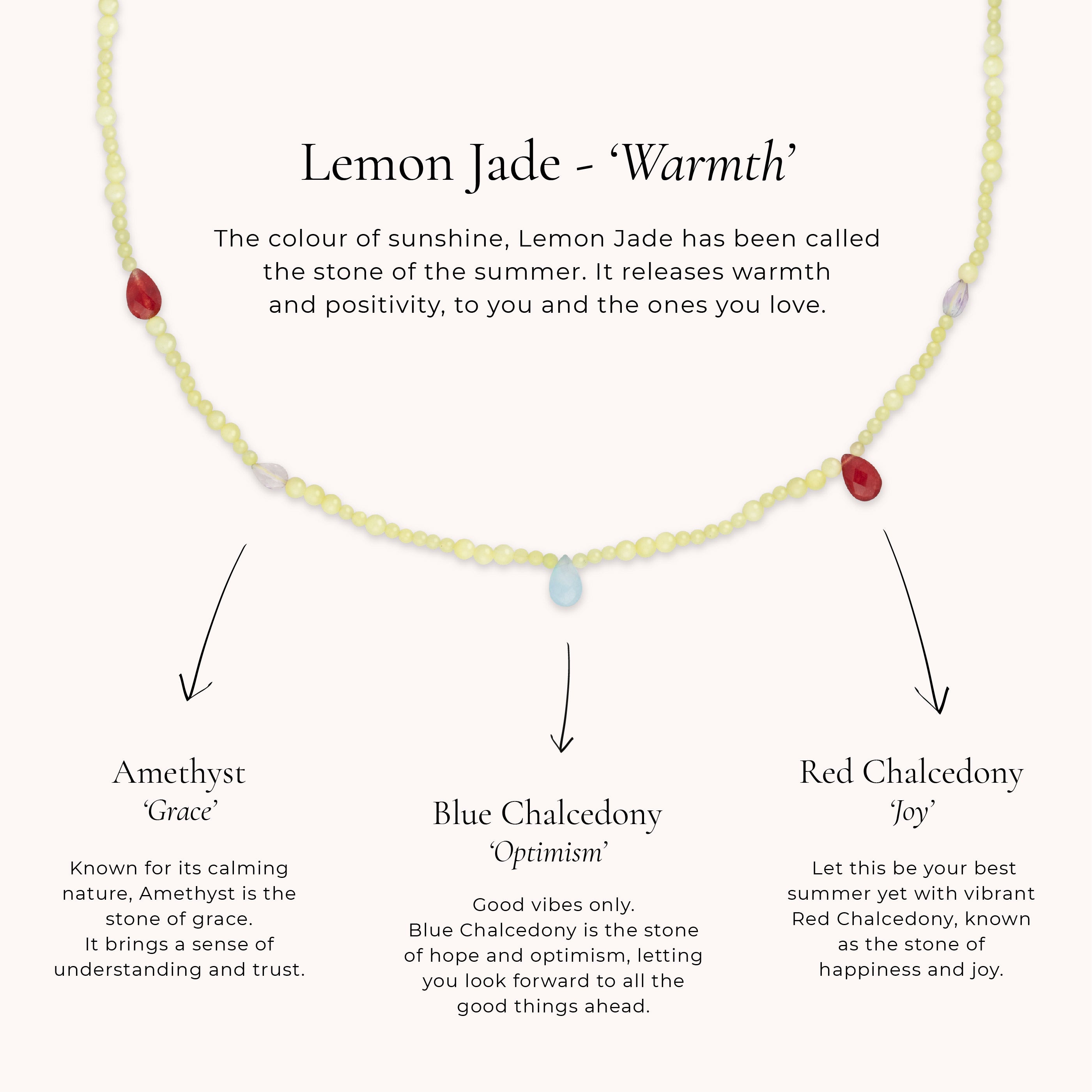 18k Gold Plated Jewellery - Lemon Jade Charm Beaded Necklace in Gold - Bracelet - Astrid & Miyu