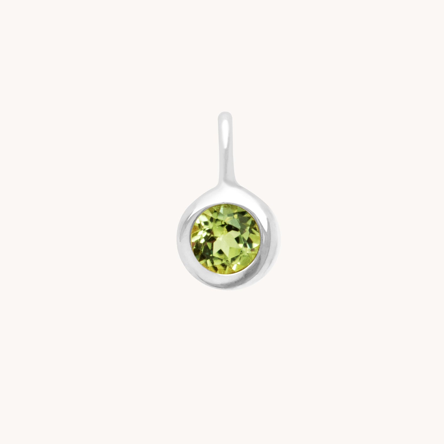 Birthstone Charms - Peridot Affirmation Charm 9k White Gold - Welding Charm - Astrid & Miyu