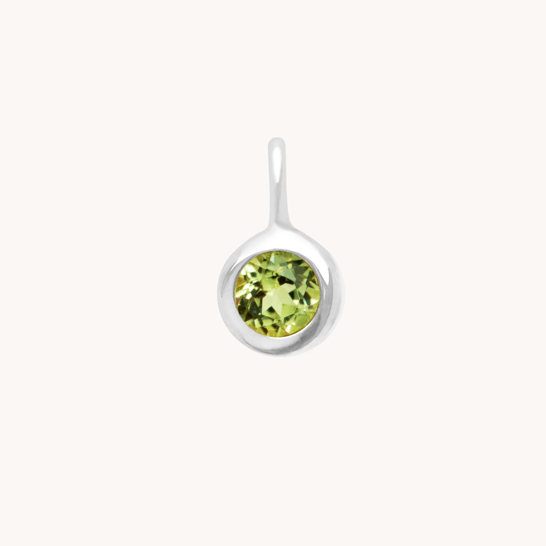 Birthstone Charms - Peridot Affirmation Charm 9k White Gold - Welding Charm - Astrid & Miyu