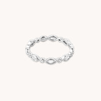 Crystal Collection - Navette Crystal Band Ring in Silver - Band Ring - Astrid & Miyu